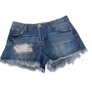 B.O.G Collective Distressed Denim Shortie Shorts Size 28